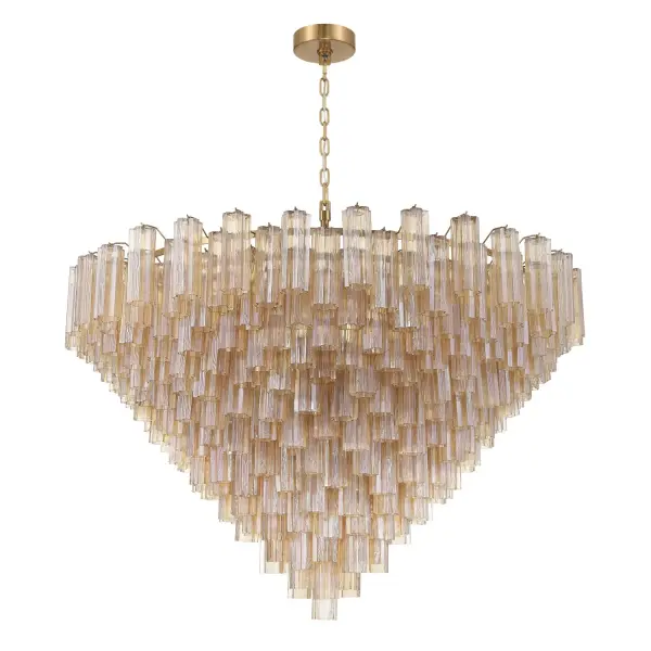 Addis 62" Chandelier in Polished Chrome with Autumn Glass - Image 32