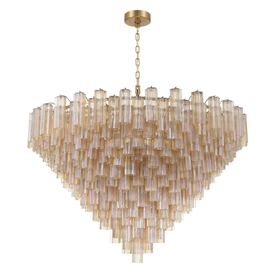 Addis 62" Chandelier in Polished Chrome with Autumn Glass - Image 32