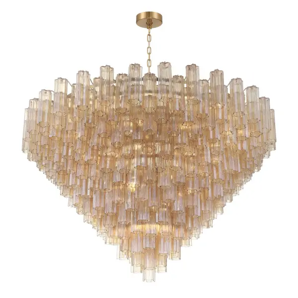 Addis 62" Chandelier in Polished Chrome with Autumn Glass - Image 33