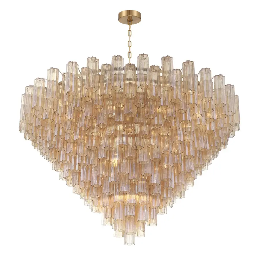 Addis 62" Chandelier in Polished Chrome with Autumn Glass - Image 33