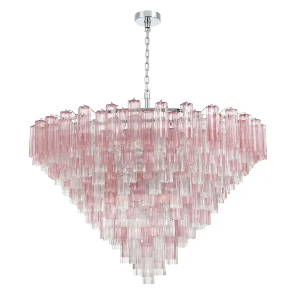 Addis 62" Chandelier in Polished Chrome with Autumn Glass - Image 38