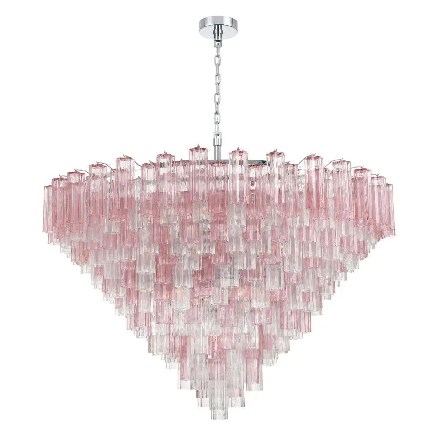 Addis 62" Chandelier in Polished Chrome with Autumn Glass - Image 38