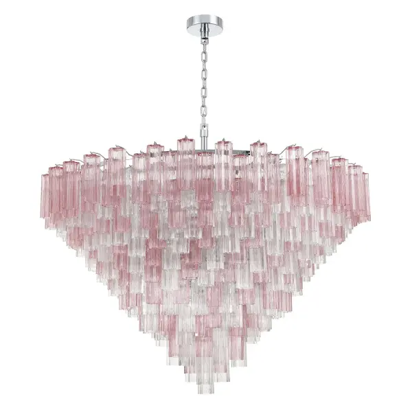 Addis 62" Chandelier in Polished Chrome with Autumn Glass - Image 39