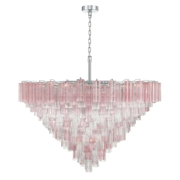 Addis 62" Chandelier in Polished Chrome with Autumn Glass - Image 40