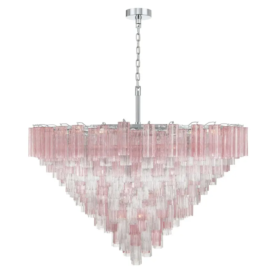 Addis 62" Chandelier in Polished Chrome with Autumn Glass - Image 40