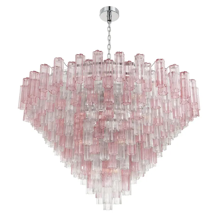Addis 62" Chandelier in Polished Chrome with Autumn Glass - Image 41