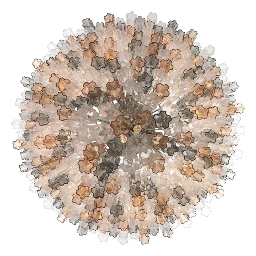 Addis 62" Chandelier in Polished Chrome with Autumn Glass - Image 47