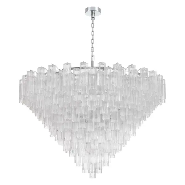 Addis 62" Chandelier in Polished Chrome with Autumn Glass - Image 51