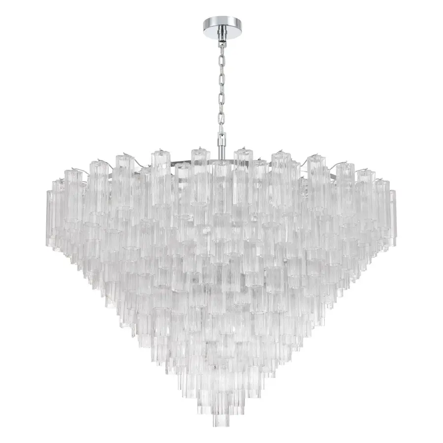 Addis 62" Chandelier in Polished Chrome with Autumn Glass - Image 51