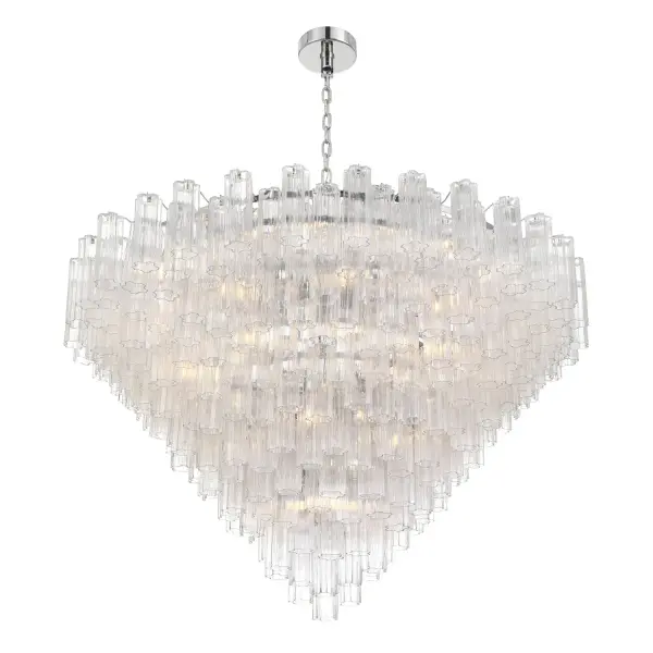 Addis 62" Chandelier in Polished Chrome with Autumn Glass - Image 52