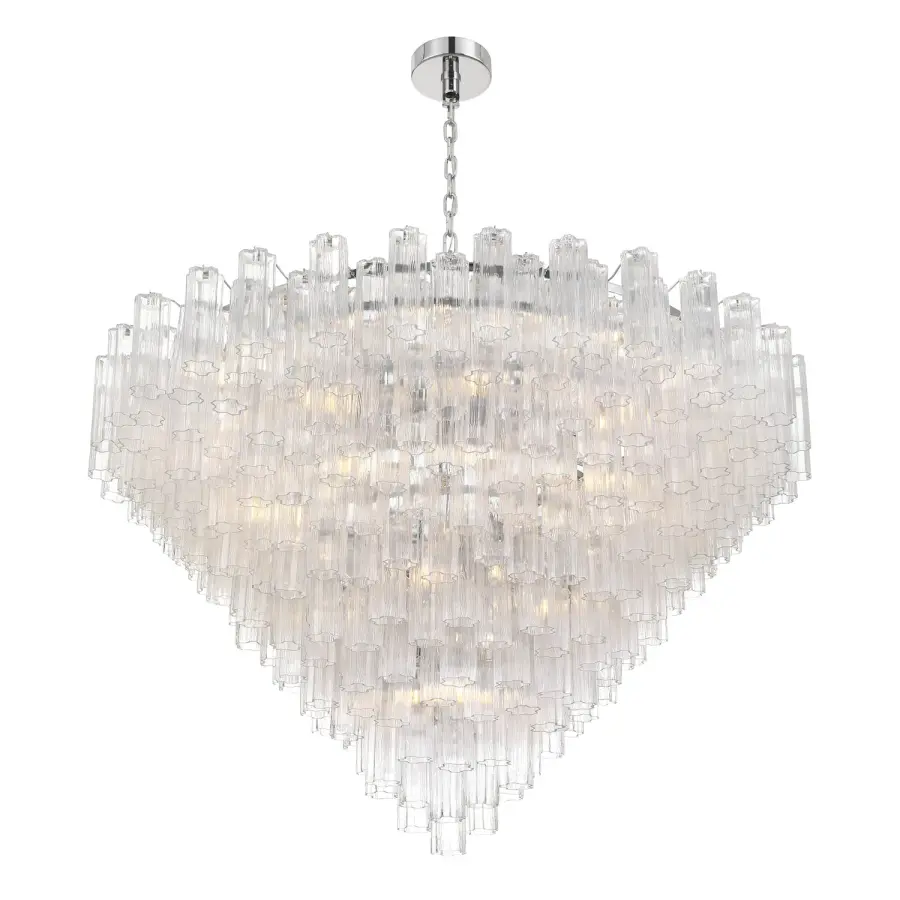 Addis 62" Chandelier in Polished Chrome with Autumn Glass - Image 52