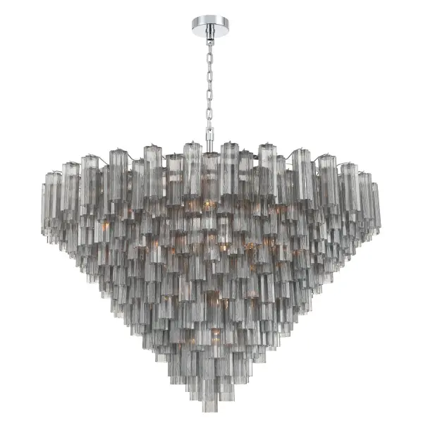 Addis 62" Chandelier in Polished Chrome with Autumn Glass - Image 56