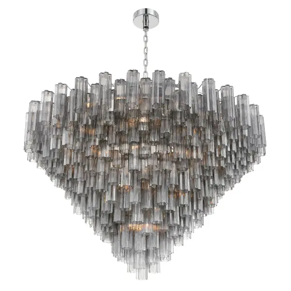 Addis 62" Chandelier in Polished Chrome with Autumn Glass - Image 58