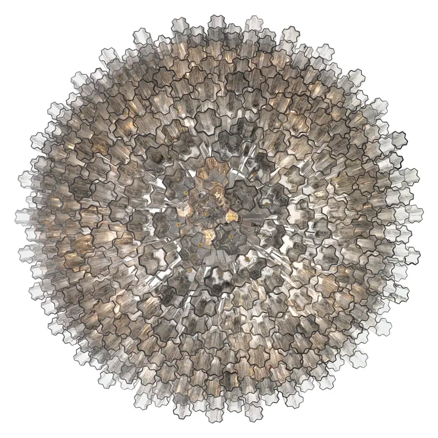 Addis 62" Chandelier in Polished Chrome with Autumn Glass - Image 59