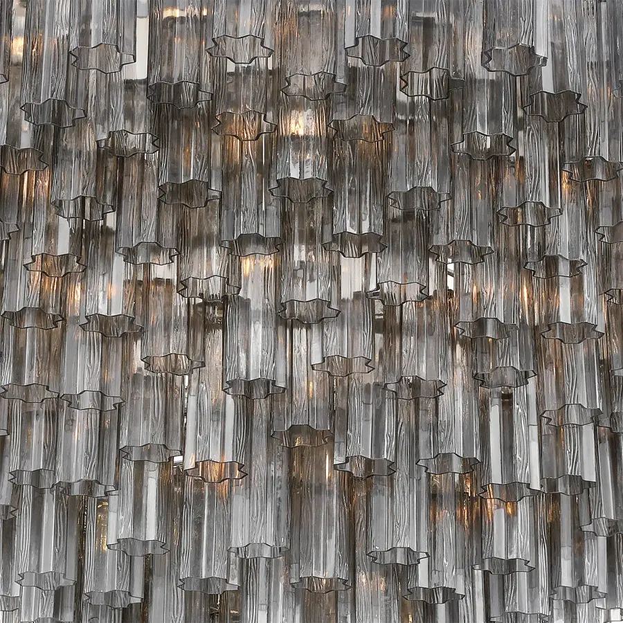 Addis 62" Chandelier in Polished Chrome with Autumn Glass - Image 60