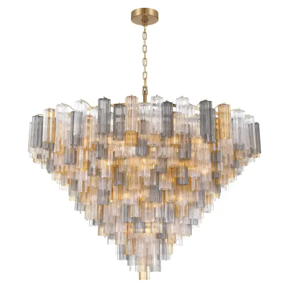 Addis 62" Chandelier in Polished Chrome with Autumn Glass - Image 7
