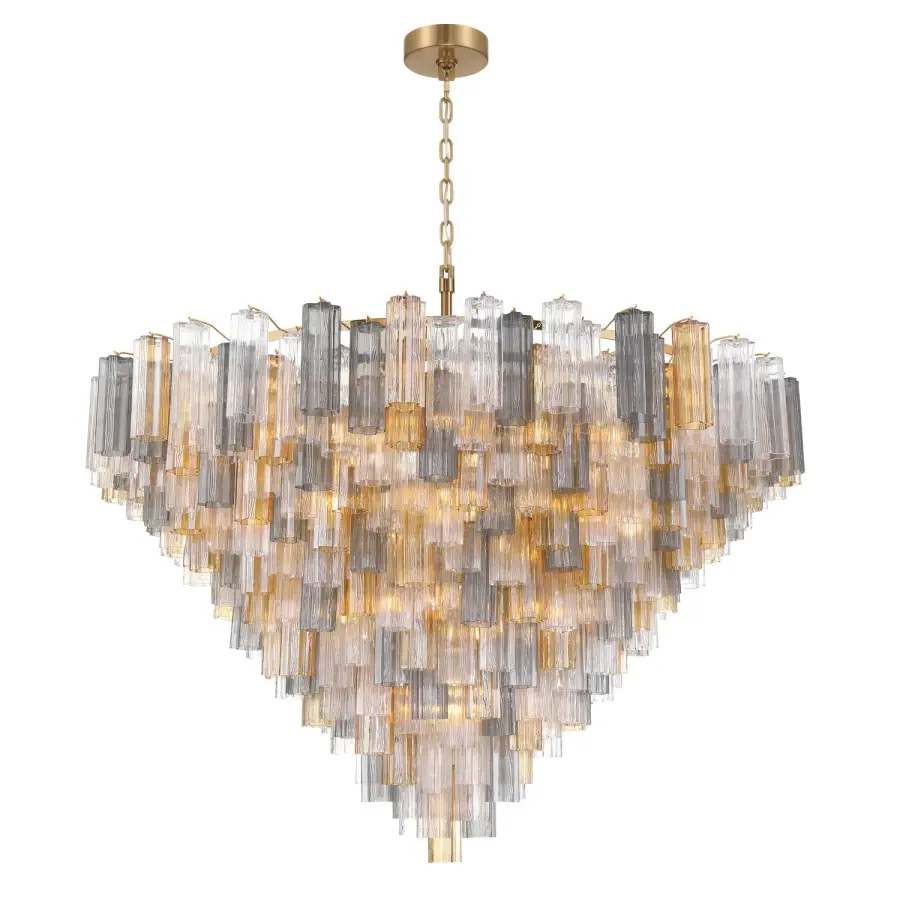 Addis 62" Chandelier in Polished Chrome with Autumn Glass - Image 7