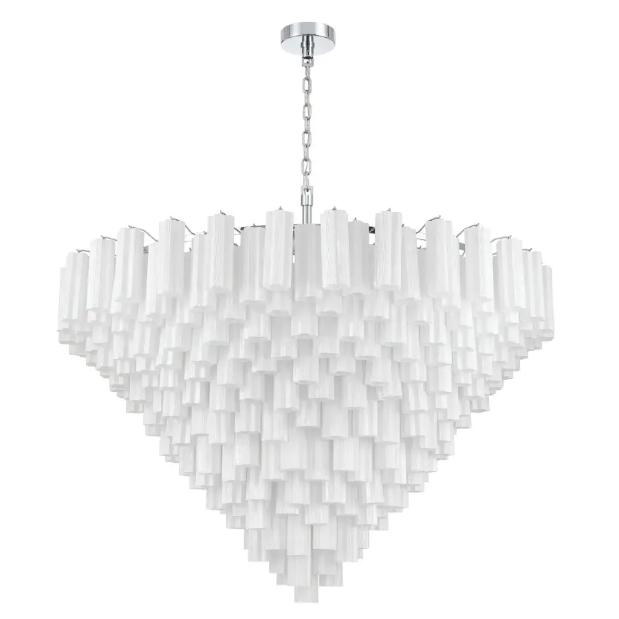 Addis 62" Chandelier in Polished Chrome with Autumn Glass - Image 63