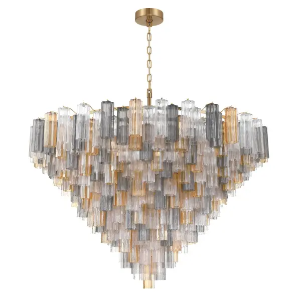 Addis 62" Chandelier in Polished Chrome with Autumn Glass - Image 8