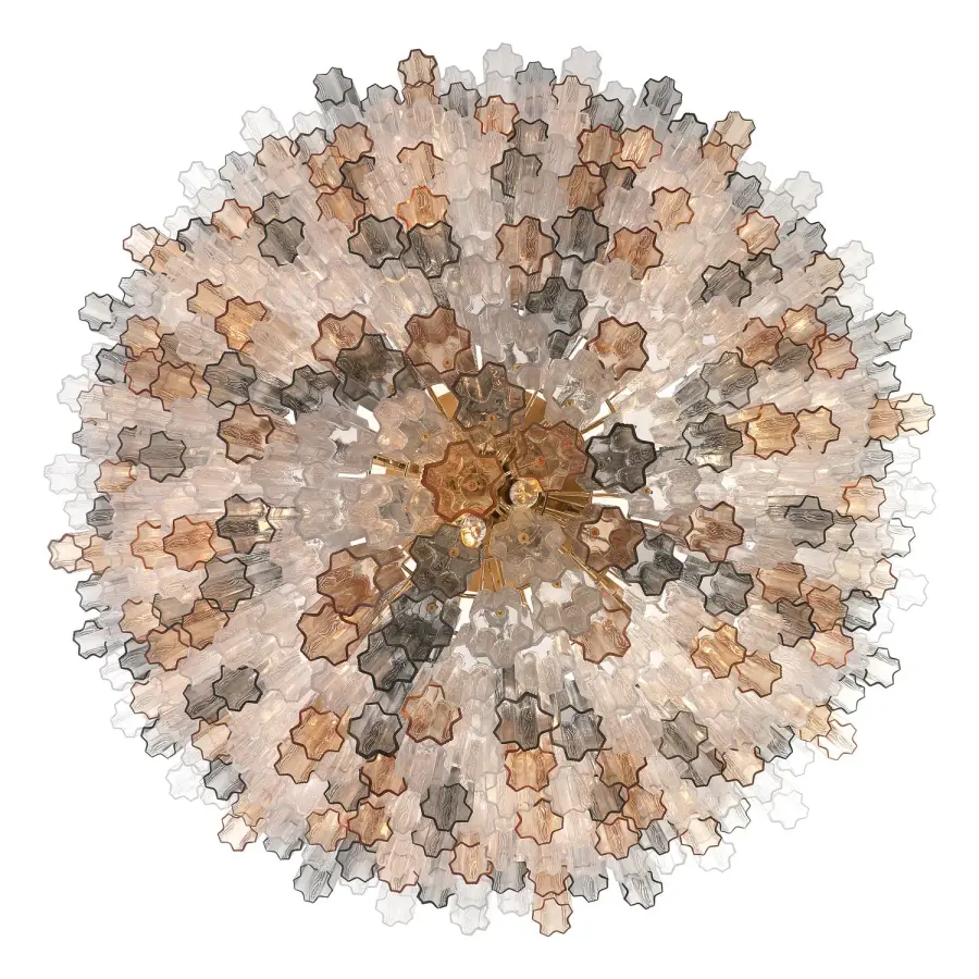 Addis 62" Chandelier in Polished Chrome with Autumn Glass - Image 10