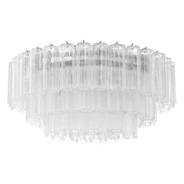 Addis 32" Flush Mount in Aged Brass with Amber Glass - Image 16