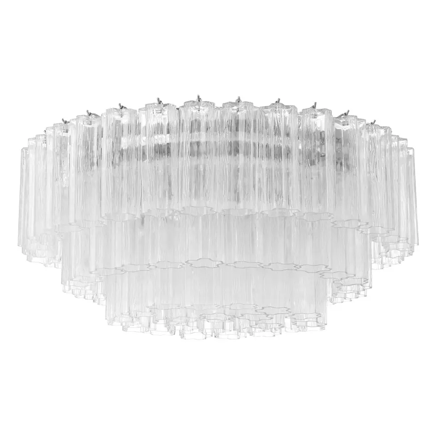 Addis 32" Flush Mount in Aged Brass with Amber Glass - Image 16