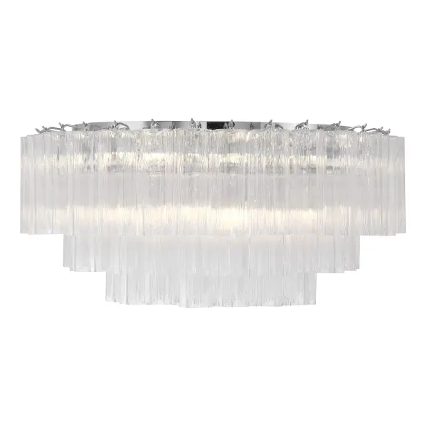 Addis 32" Flush Mount in Aged Brass with Amber Glass - Image 17