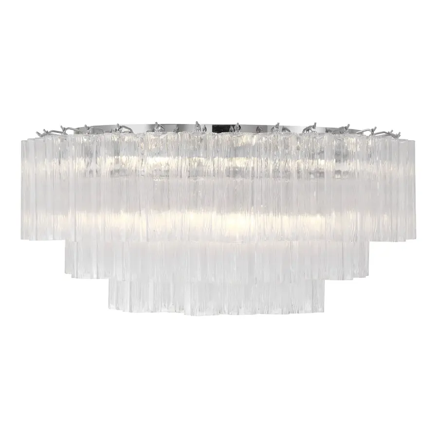 Addis 32" Flush Mount in Aged Brass with Amber Glass - Image 17