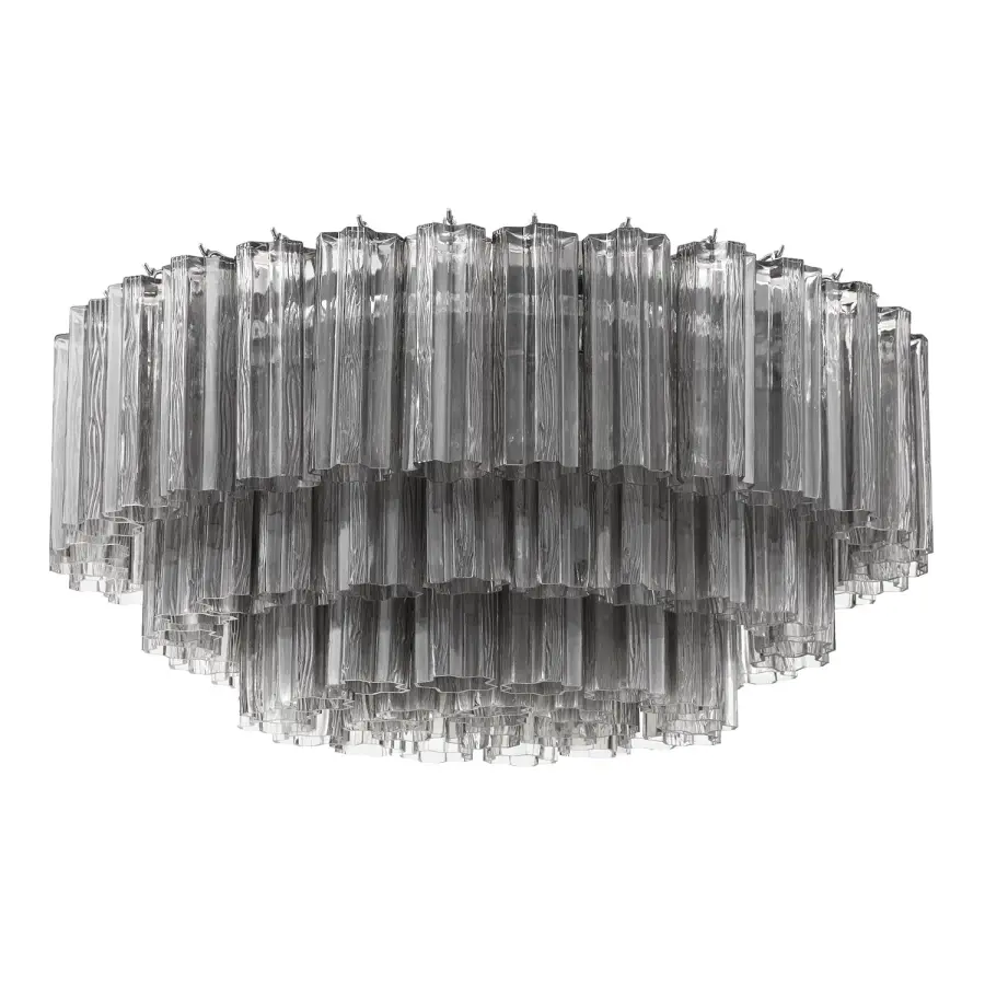 Addis 32" Flush Mount in Aged Brass with Amber Glass - Image 23