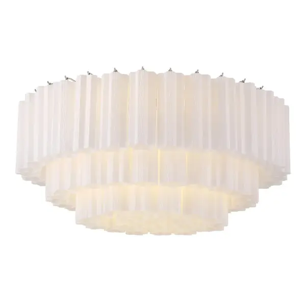 Addis 32" Flush Mount in Aged Brass with Amber Glass - Image 29