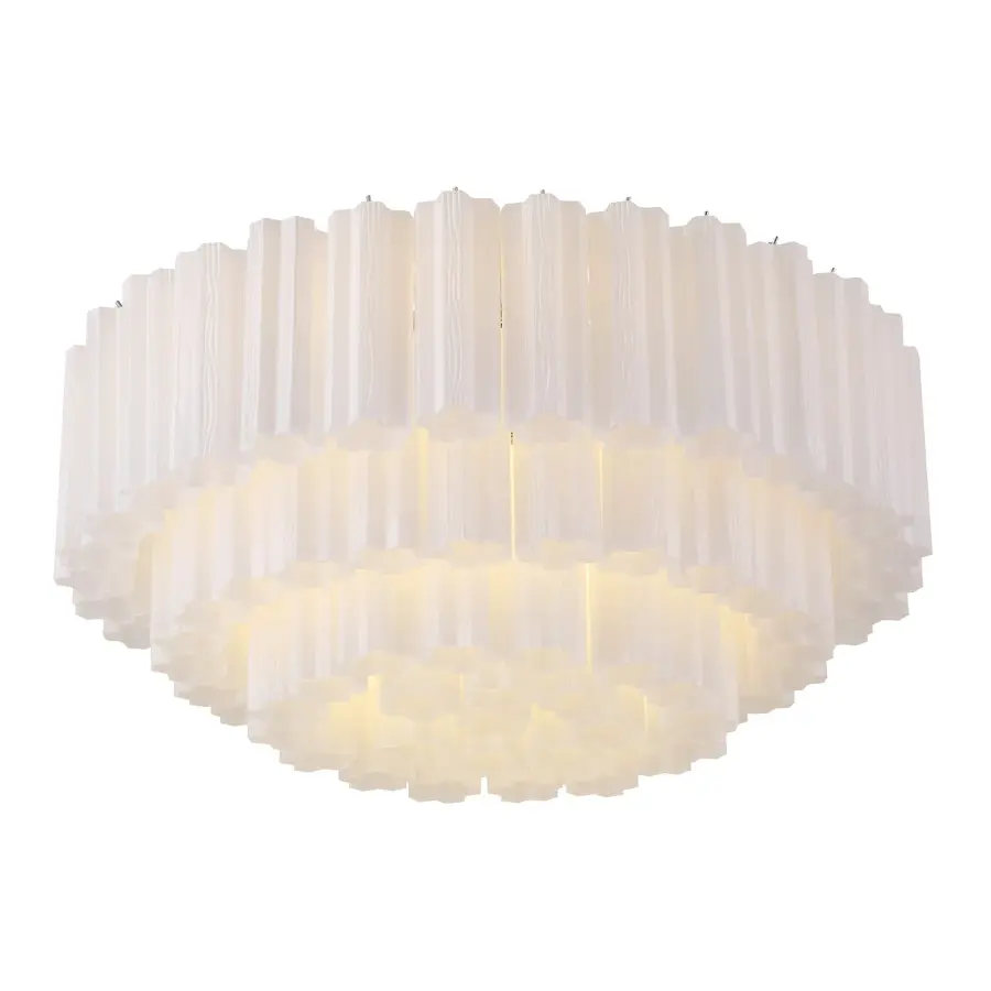 Addis 32" Flush Mount in Aged Brass with Amber Glass - Image 32