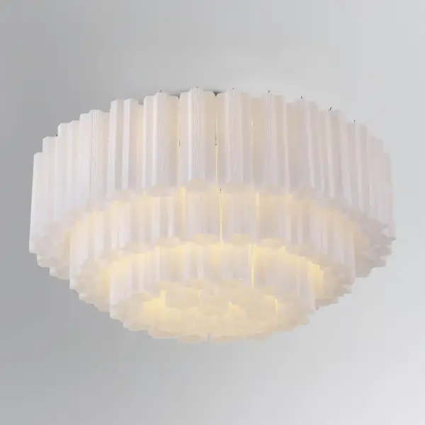 Addis 32" Flush Mount in Aged Brass with Amber Glass - Image 34