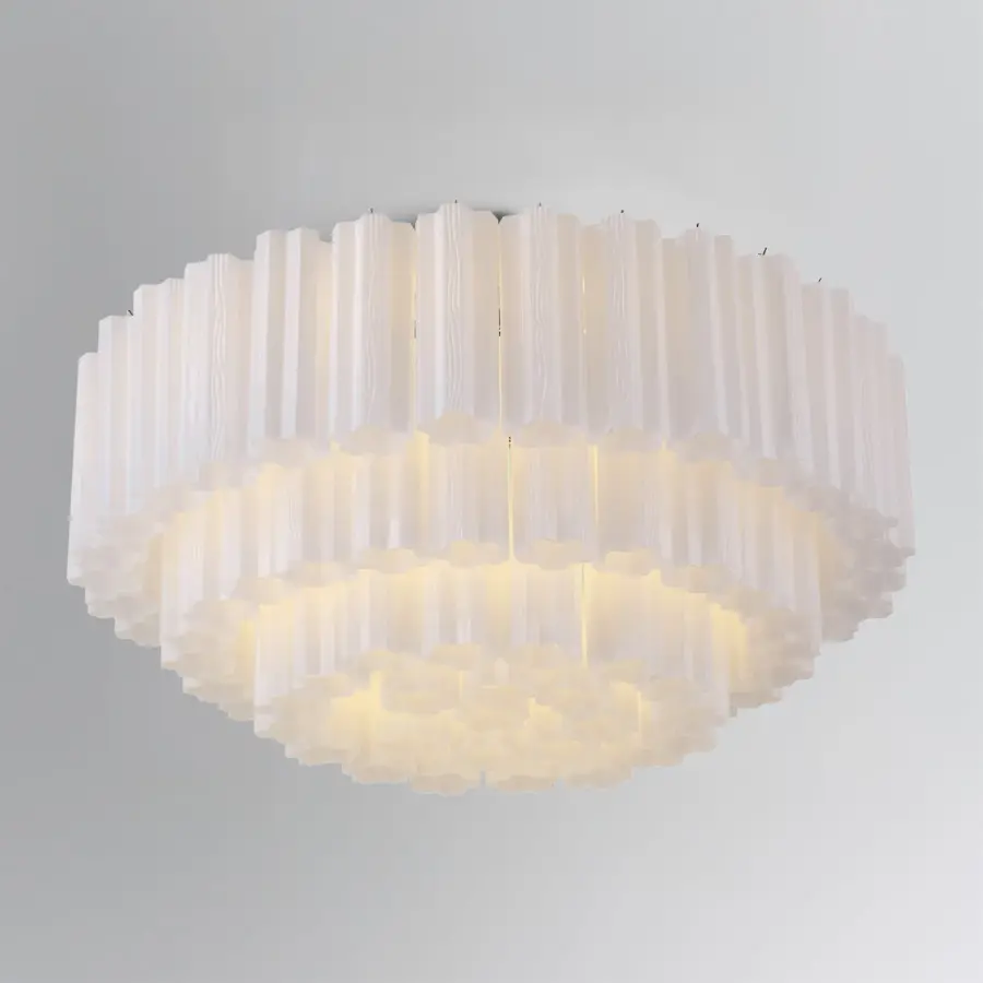 Addis 32" Flush Mount in Aged Brass with Amber Glass - Image 34