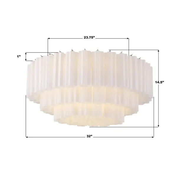 Addis 32" Flush Mount in Aged Brass with Amber Glass - Image 35