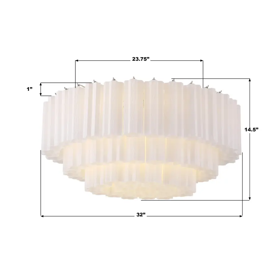 Addis 32" Flush Mount in Aged Brass with Amber Glass - Image 35