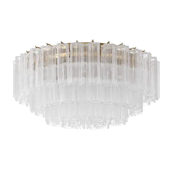 Addis 32" Flush Mount in Aged Brass with Amber Glass - Image 60