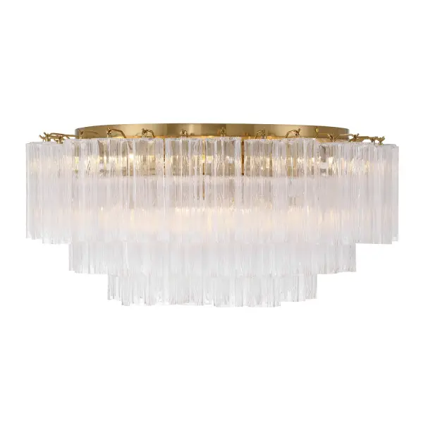 Addis 32" Flush Mount in Aged Brass with Amber Glass - Image 61