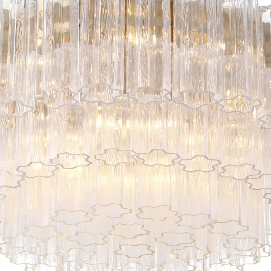 Addis 32" Flush Mount in Aged Brass with Amber Glass - Image 63