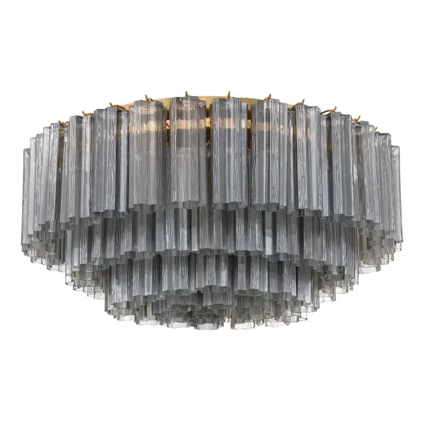 Addis 32" Flush Mount in Aged Brass with Amber Glass - Image 67