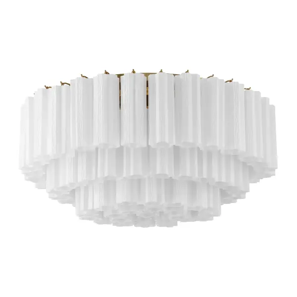 Addis 32" Flush Mount in Aged Brass with Amber Glass - Image 75