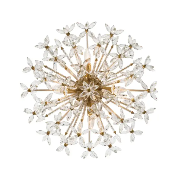 Sculptural Crystal Semi Flush with Radiant Mid-Century Appeal - Image 5