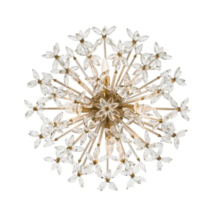 Sculptural Crystal Semi Flush with Radiant Mid-Century Appeal - Image 5