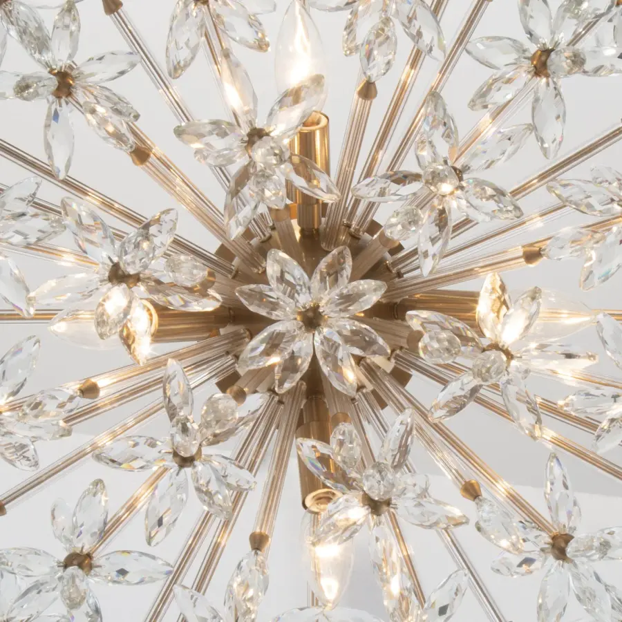 Sculptural Crystal Semi Flush with Radiant Mid-Century Appeal - Image 6