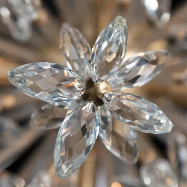 Sculptural Crystal Semi Flush with Radiant Mid-Century Appeal - Image 7