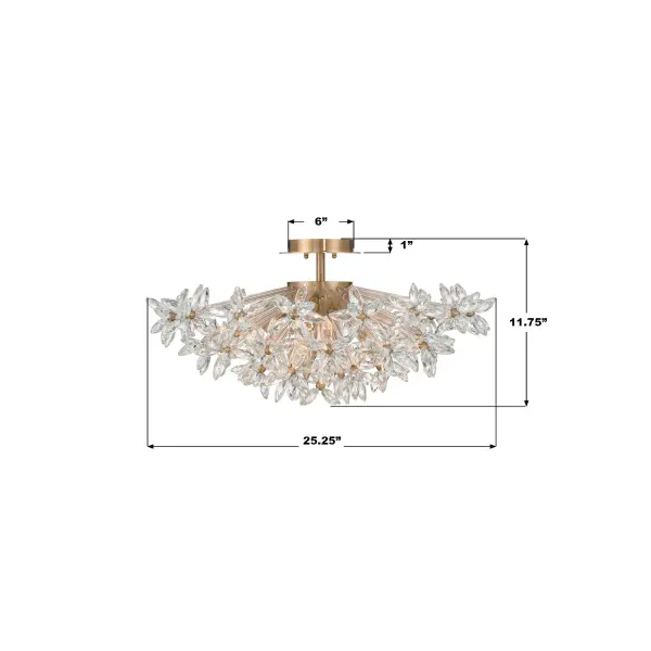 Sculptural Crystal Semi Flush with Radiant Mid-Century Appeal - Image 9