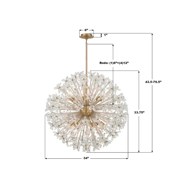 Adley 34" Crystal Chandelier - Image 8