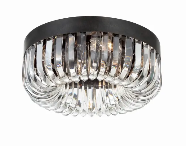 Glamorous Crystal Flush Mount with Dramatic Mid-Century Styling - Image 1