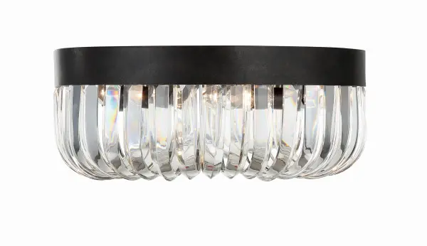 Glamorous Crystal Flush Mount with Dramatic Mid-Century Styling - Image 2