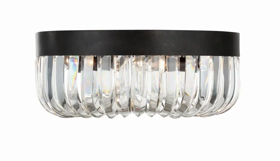Glamorous Crystal Flush Mount with Dramatic Mid-Century Styling - Image 2