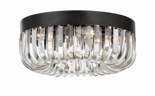 Glamorous Crystal Flush Mount with Dramatic Mid-Century Styling - Image 3